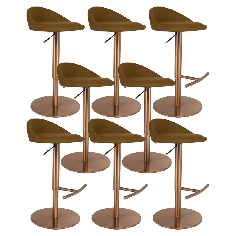 Modern Style Rotatable Backrest Counter High Stool with Leather Cushion