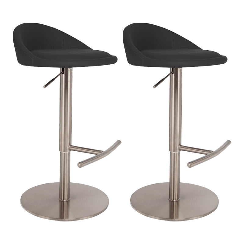 Modern Style Rotatable Backrest Counter High Stool with Leather Cushion