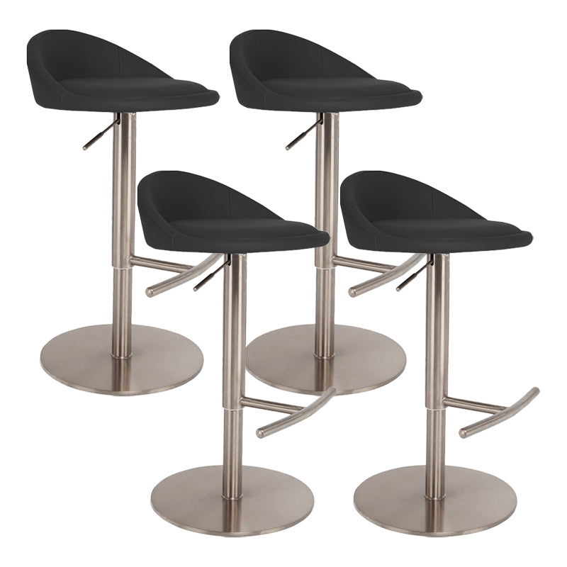 Modern Style Rotatable Backrest Counter High Stool with Leather Cushion