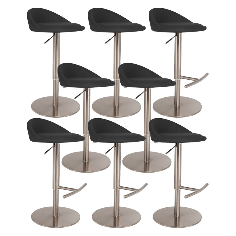 Modern Style Rotatable Backrest Counter High Stool with Leather Cushion