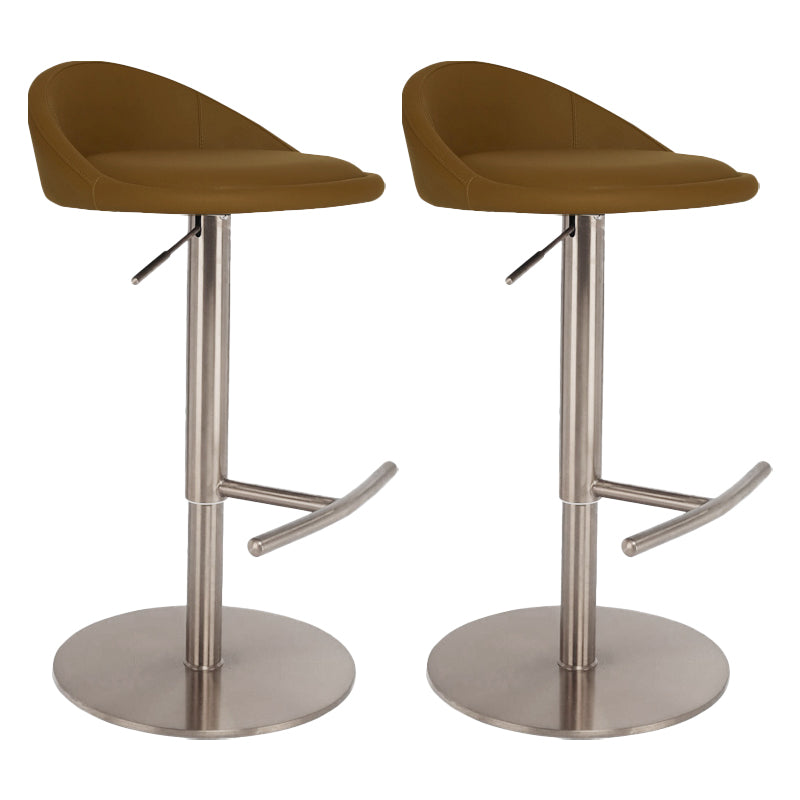 Modern Style Rotatable Backrest Counter High Stool with Leather Cushion