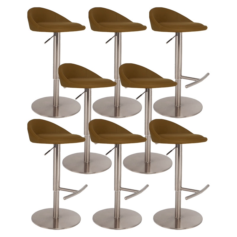 Modern Style Rotatable Backrest Counter High Stool with Leather Cushion