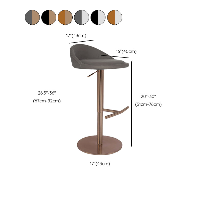 Modern Style Rotatable Backrest Counter High Stool with Leather Cushion