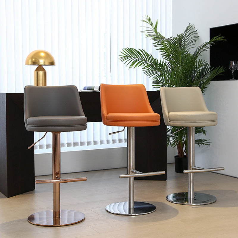 Modern Style Rotatable Backrest Counter Stool with Leather Cushion