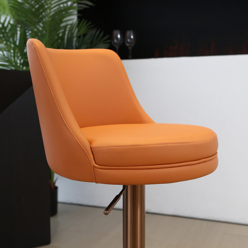 Modern Style Rotatable Backrest Counter Stool with Leather Cushion