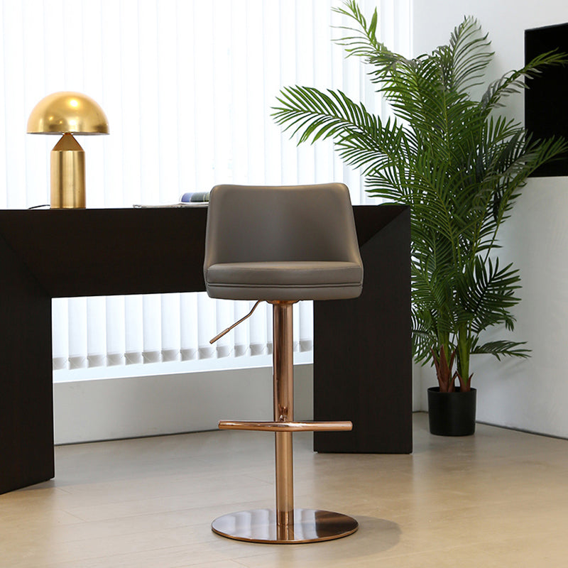 Modern Style Rotatable Backrest Counter Stool with Leather Cushion