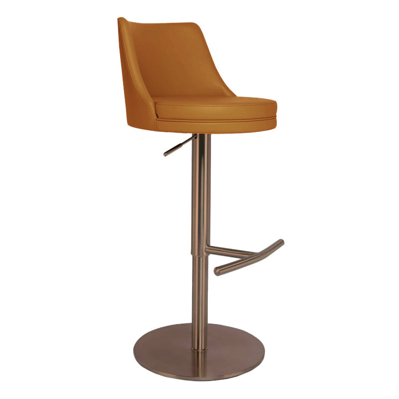 Modern Style Rotatable Backrest Counter Stool with Leather Cushion