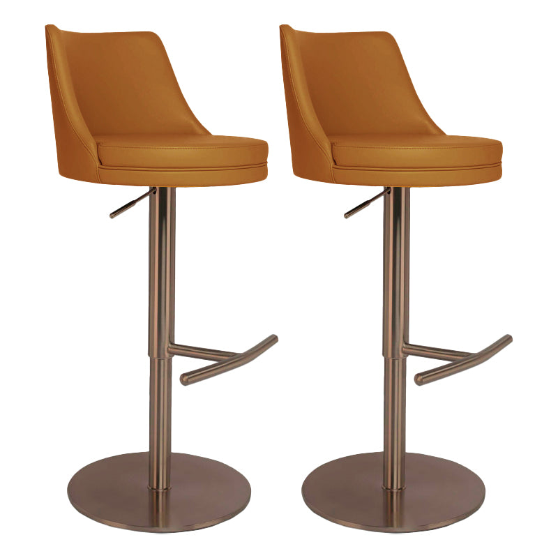 Modern Style Rotatable Backrest Counter Stool with Leather Cushion