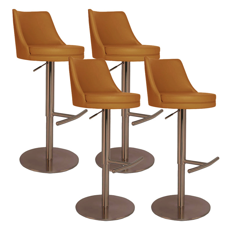 Modern Style Rotatable Backrest Counter Stool with Leather Cushion