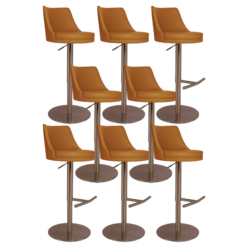 Modern Style Rotatable Backrest Counter Stool with Leather Cushion