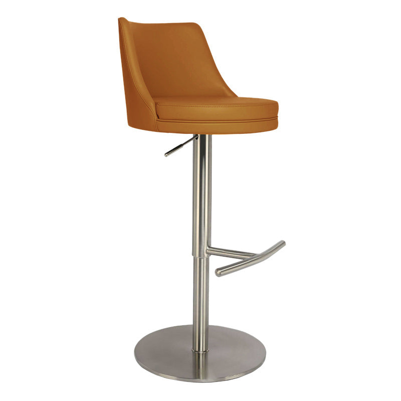 Modern Style Rotatable Backrest Counter Stool with Leather Cushion