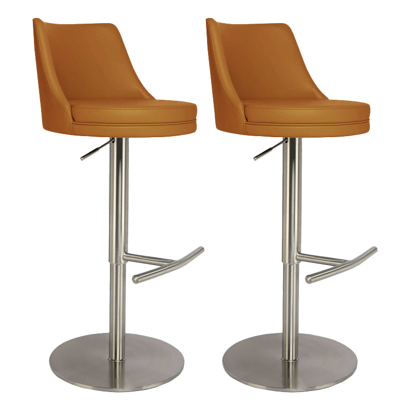 Modern Style Rotatable Backrest Counter Stool with Leather Cushion