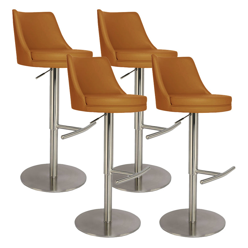 Modern Style Rotatable Backrest Counter Stool with Leather Cushion