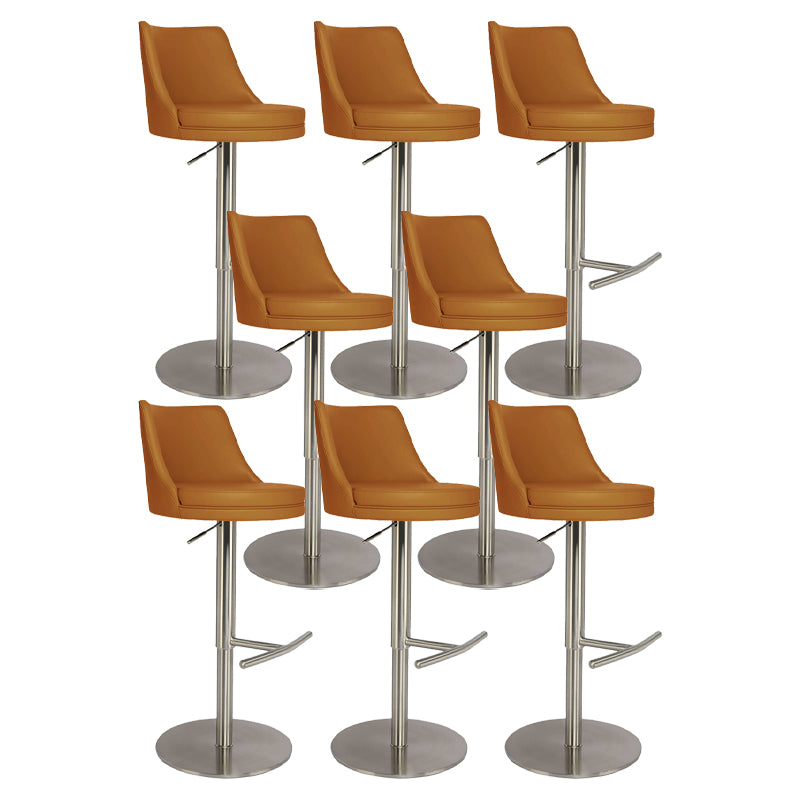 Modern Style Rotatable Backrest Counter Stool with Leather Cushion