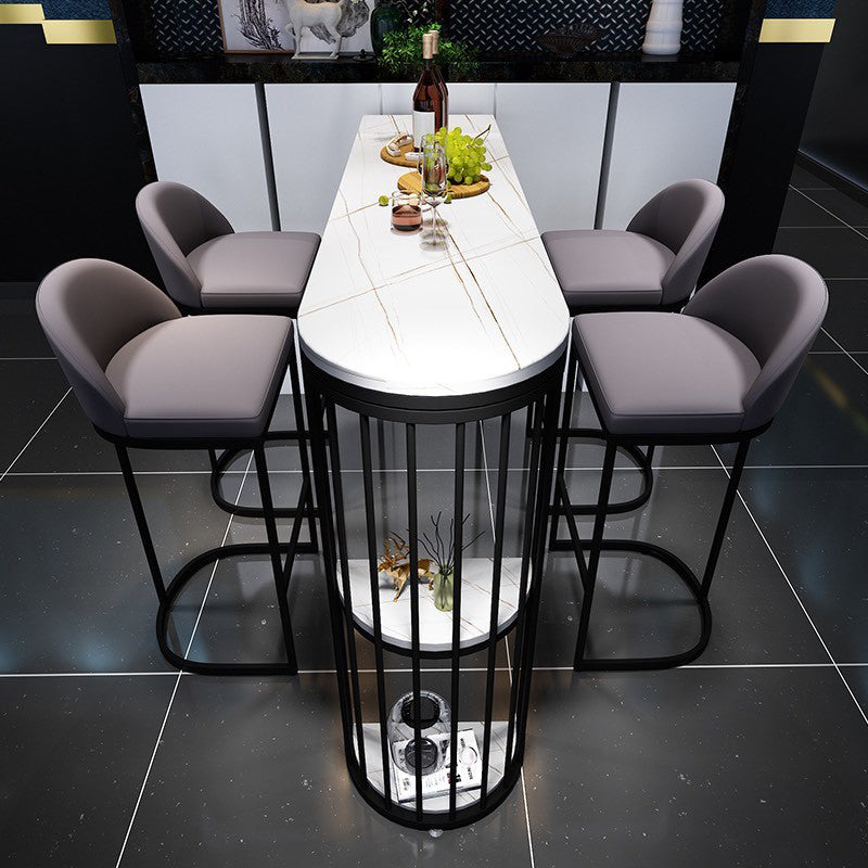 Modern Low Back Upholstered Indoor Bar Stools with Metal Base