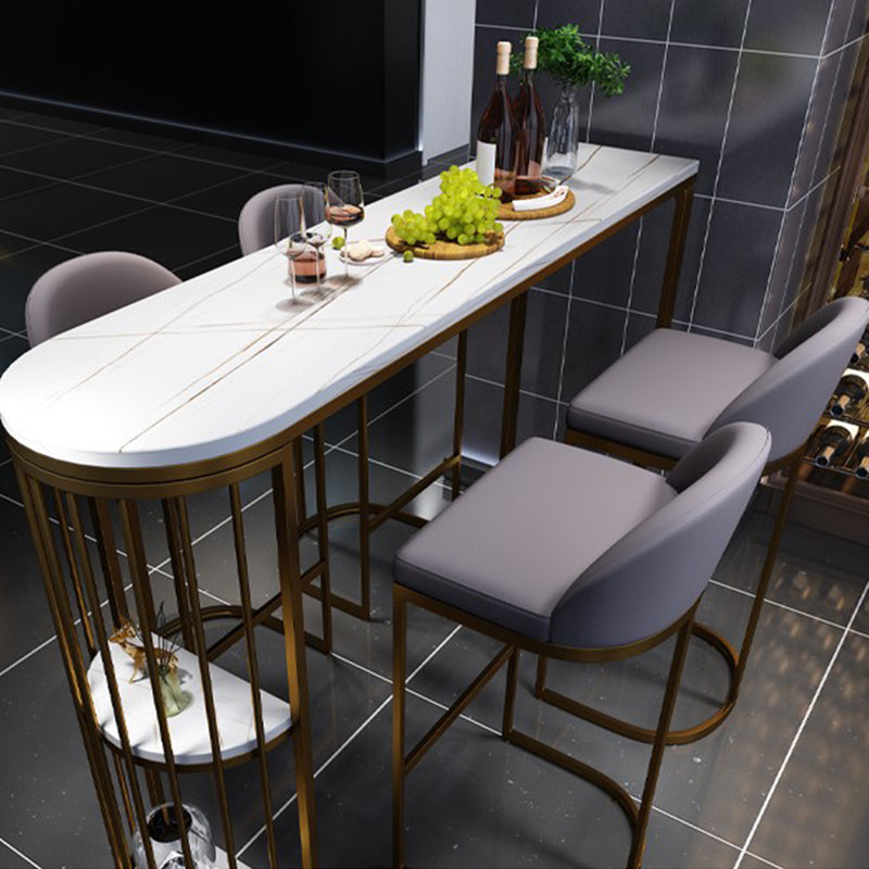 Modern Low Back Upholstered Indoor Bar Stools with Metal Base
