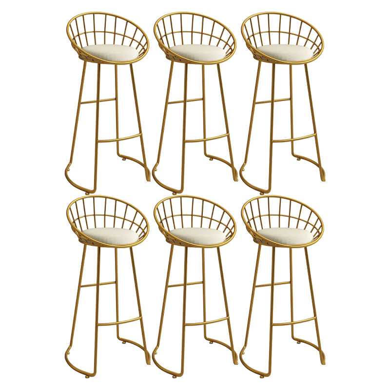 Modern Low Back Upholstered Indoor Bar Stools with Metal Base