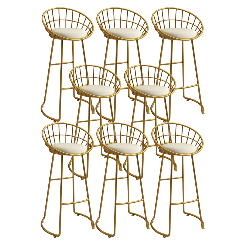 Modern Low Back Upholstered Indoor Bar Stools with Metal Base