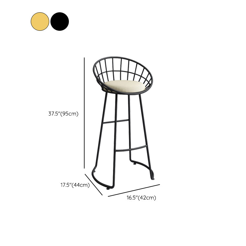 Modern Low Back Upholstered Indoor Bar Stools with Metal Base