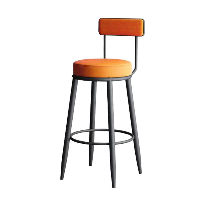 Modern Metal Legs Upholstered Indoor Bar Stool with Footrest