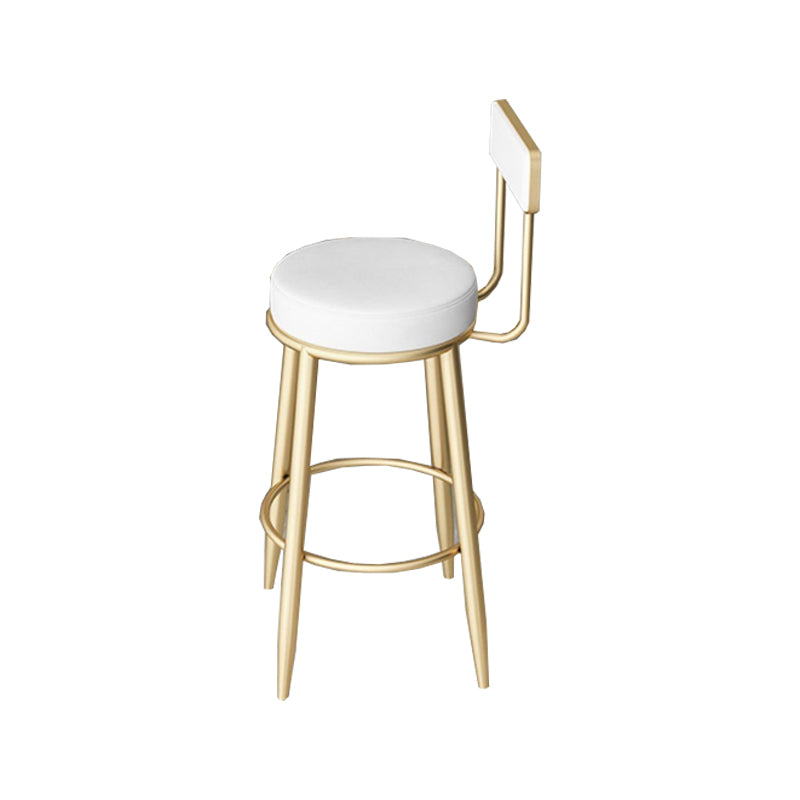 Modern Metal Legs Upholstered Indoor Bar Stool with Footrest