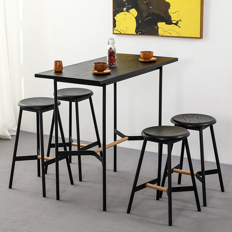 Contemporary Round Backless Armless Bar Stools with Metal Legs