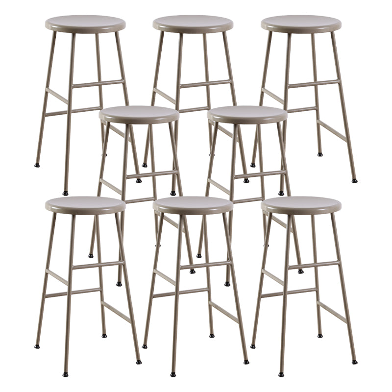 Contemporary Metal Legs Solid Wood Indoor Bar Stool with Footrest