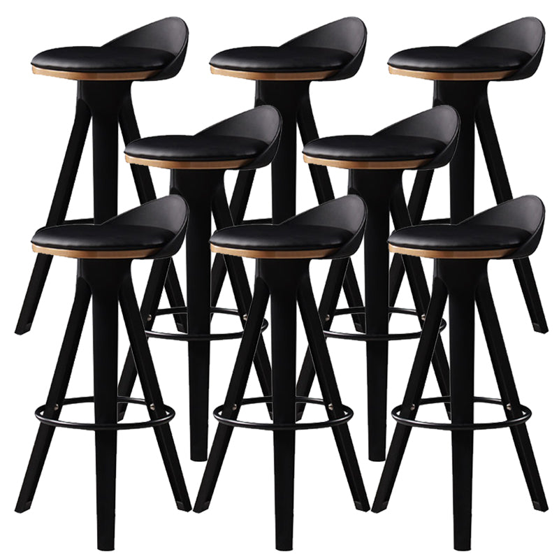 Contemporary Counter Height Stools with Low Back for Living Room