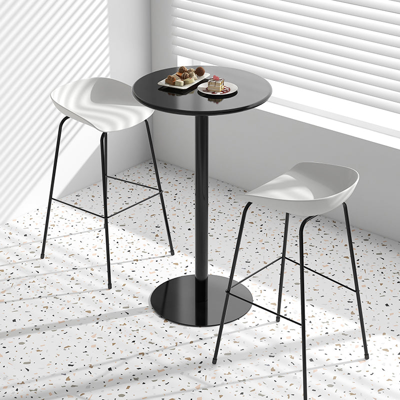 Contemporary Living Room Plastic low Back Bar Stool with Footrest