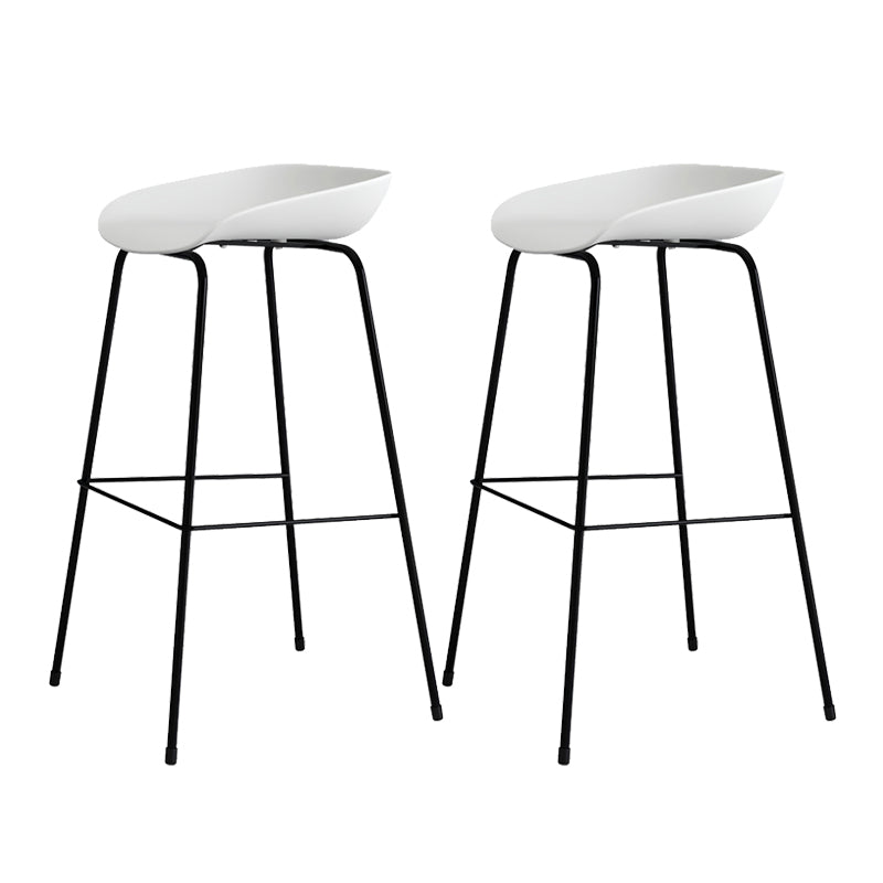 Contemporary Living Room Plastic low Back Bar Stool with Footrest