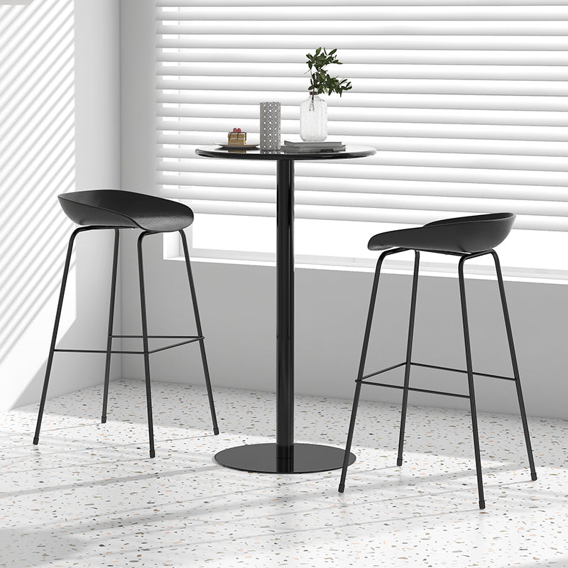 Contemporary Living Room Plastic low Back Bar Stool with Footrest