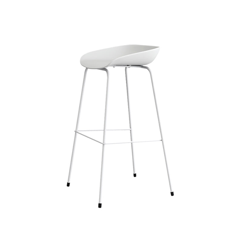 Contemporary Living Room Plastic low Back Bar Stool with Footrest