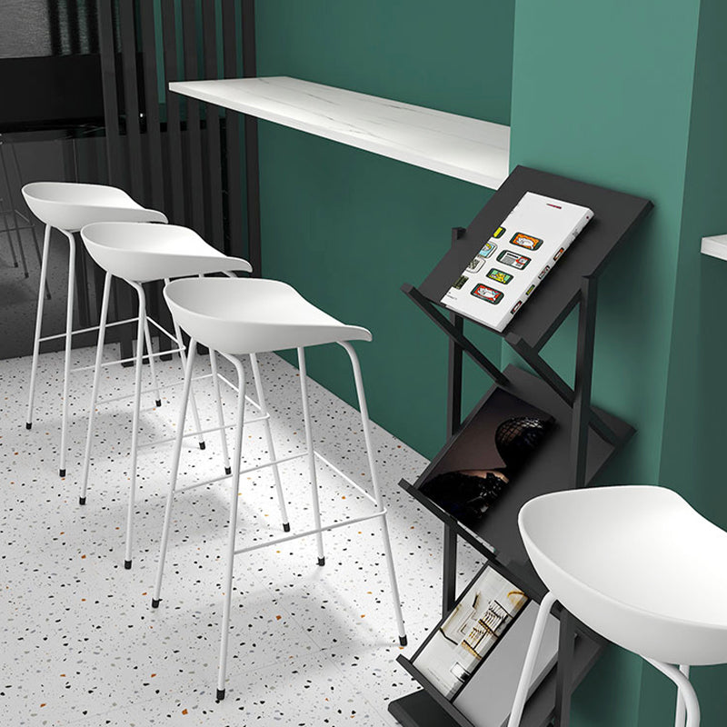 Contemporary Living Room Plastic low Back Bar Stool with Footrest