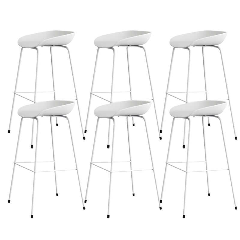 Contemporary Living Room Plastic low Back Bar Stool with Footrest