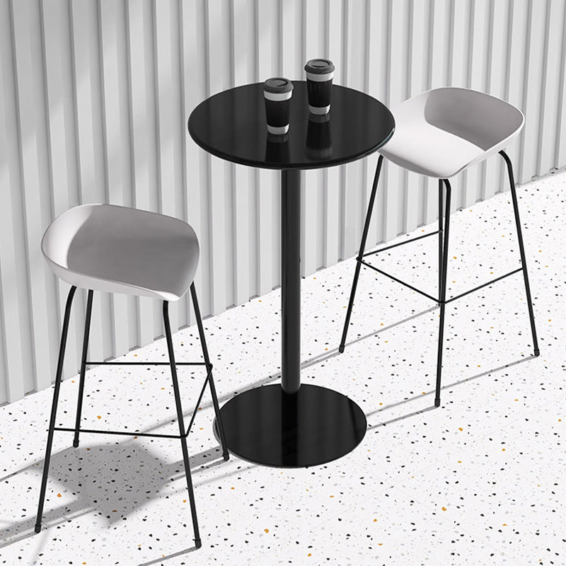 Contemporary Living Room Plastic low Back Bar Stool with Footrest