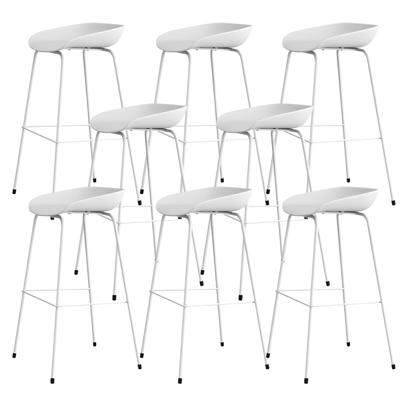 Contemporary Living Room Plastic low Back Bar Stool with Footrest
