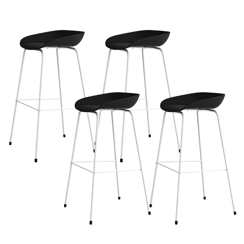 Contemporary Living Room Plastic low Back Bar Stool with Footrest