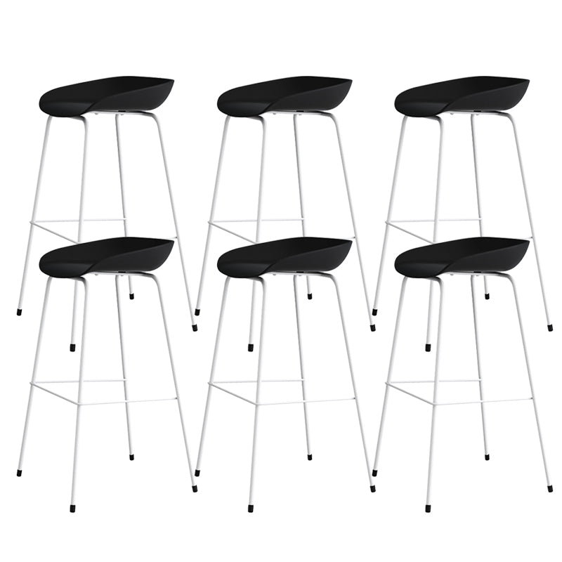 Contemporary Living Room Plastic low Back Bar Stool with Footrest
