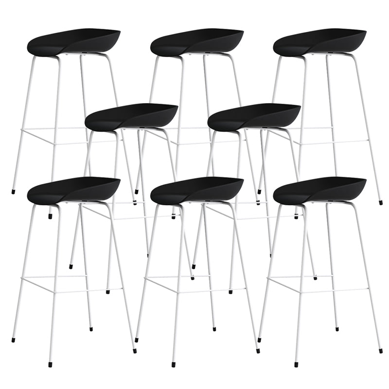 Contemporary Living Room Plastic low Back Bar Stool with Footrest