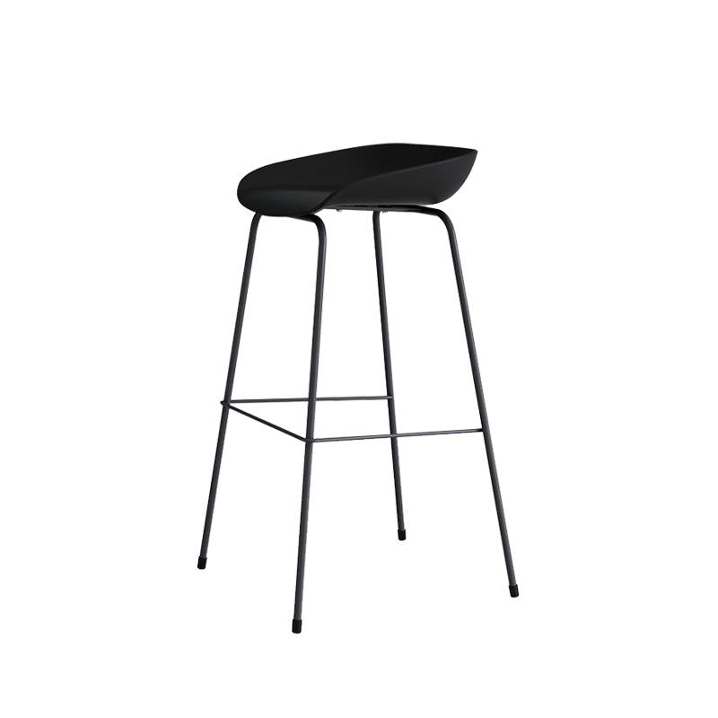 Contemporary Living Room Plastic low Back Bar Stool with Footrest
