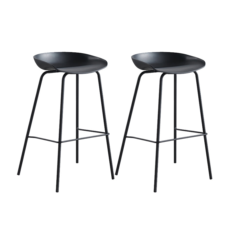 Industrial Indoor Plastic Bucket Seat Bar Stool with Footrest
