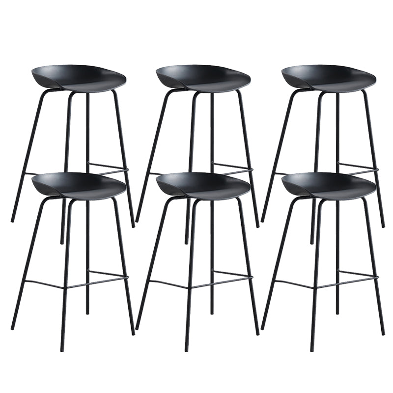 Industrial Indoor Plastic Bucket Seat Bar Stool with Footrest