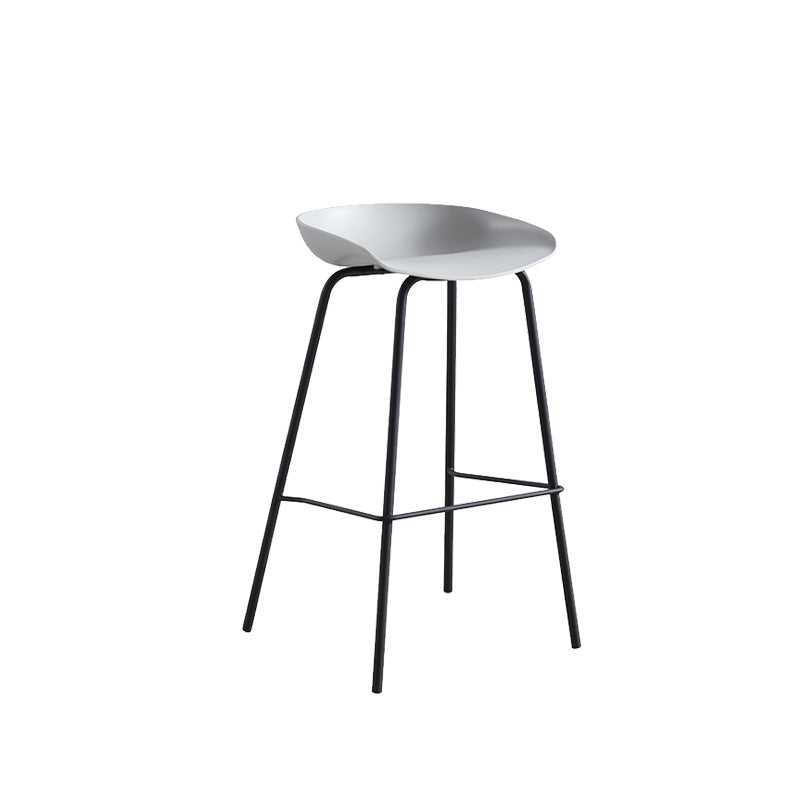 Industrial Indoor Plastic Bucket Seat Bar Stool with Footrest