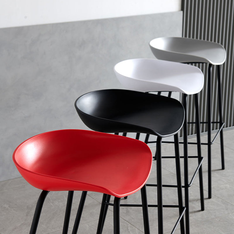 Industrial Indoor Plastic Bucket Seat Bar Stool with Footrest
