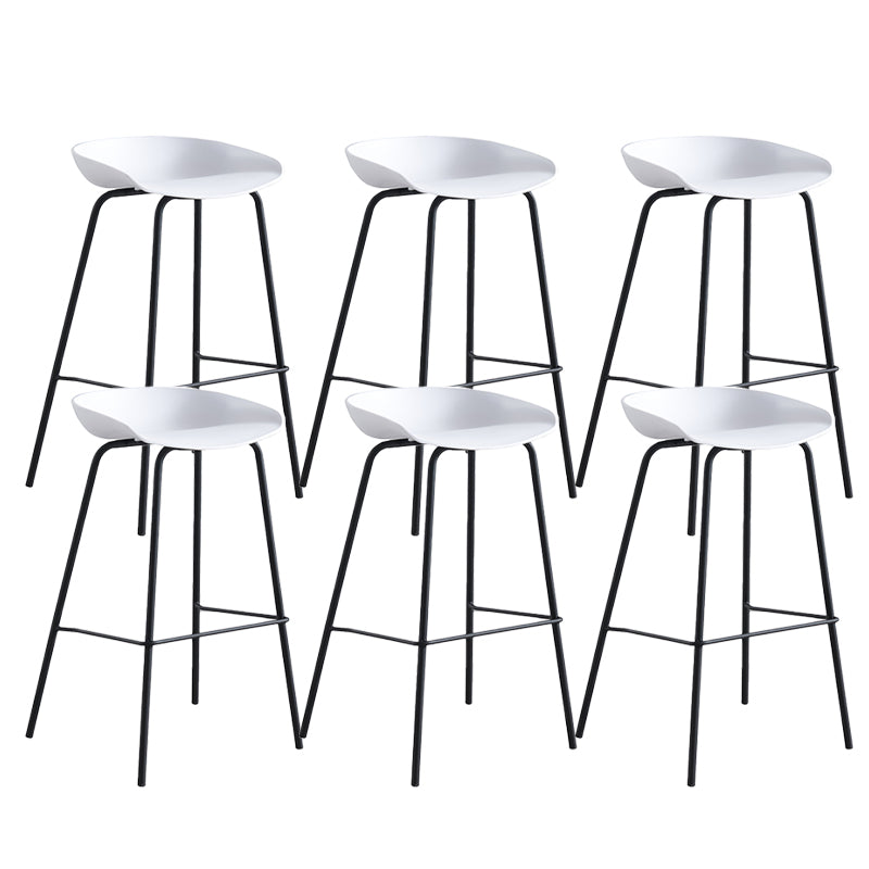 Industrial Indoor Plastic Bucket Seat Bar Stool with Footrest