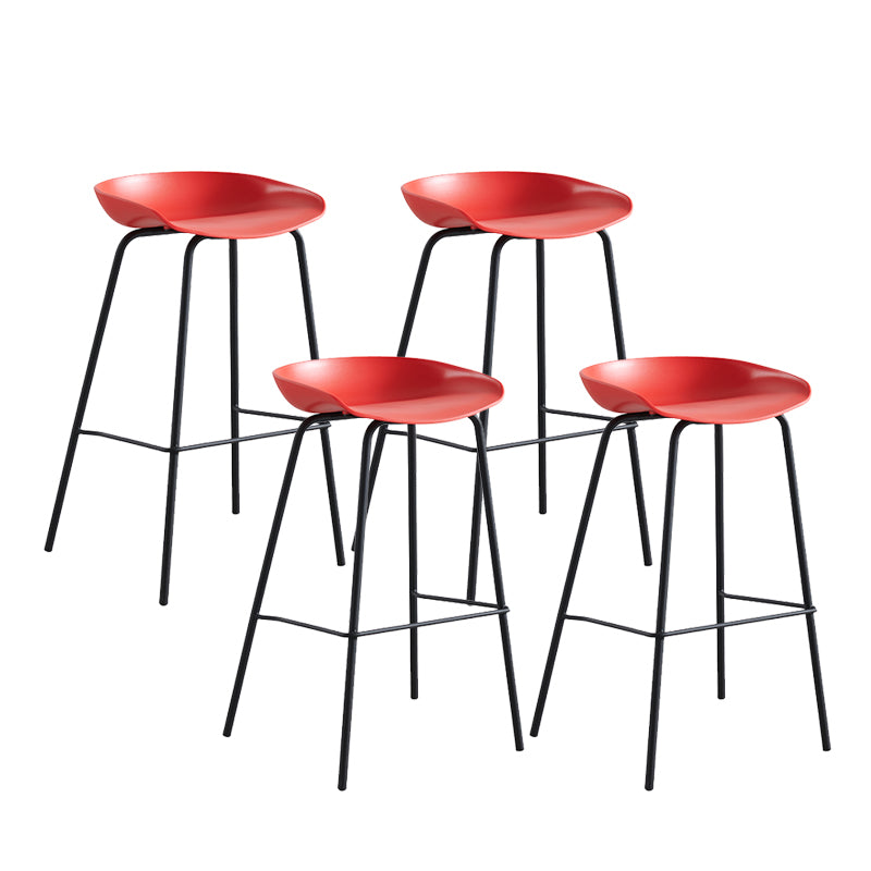 Industrial Indoor Plastic Bucket Seat Bar Stool with Footrest