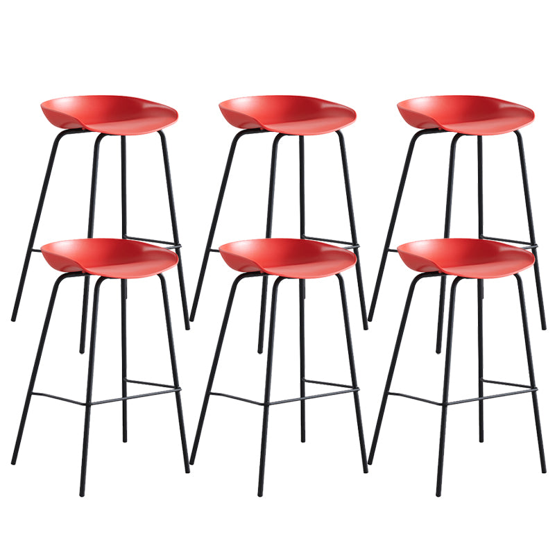 Industrial Indoor Plastic Bucket Seat Bar Stool with Footrest