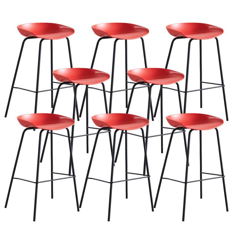 Industrial Indoor Plastic Bucket Seat Bar Stool with Footrest