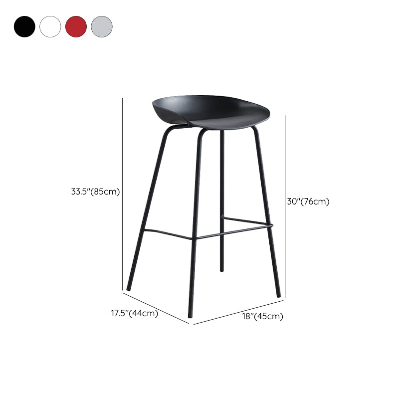 Industrial Indoor Plastic Bucket Seat Bar Stool with Footrest