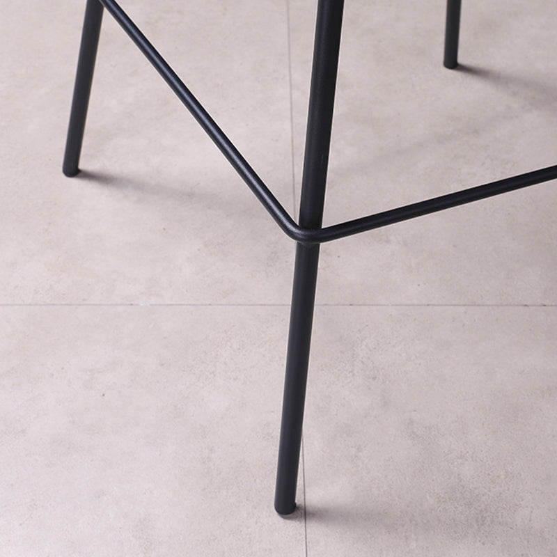 Industrial Metal Legs Faux Leather Indoor Bar Stool with Footrest